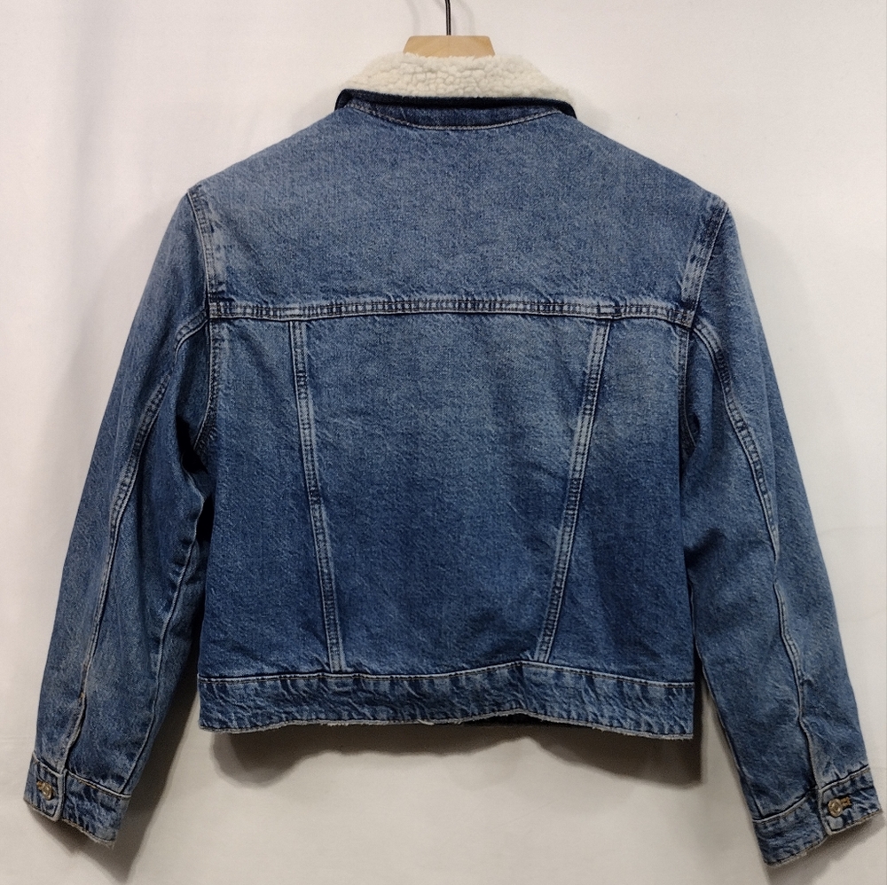 NWOT Zara Kids Fleece Lined Denim Jacket Size  11/12 Blue Boho Retro 90s Y2K - Picture 5 of 9